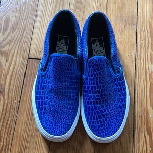 Electric blue leather vans